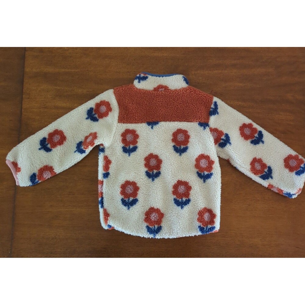 MINI BODEN Kids' Girls Zip Through Printed Fleece Oatmeal Flower Girls 4/5 GUC - Picture 10 of 11